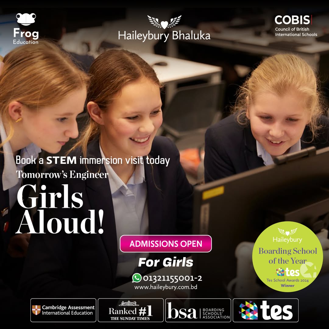 Haileybury Bhaluka girls engaged in a hands-on robotics and engineering design project.