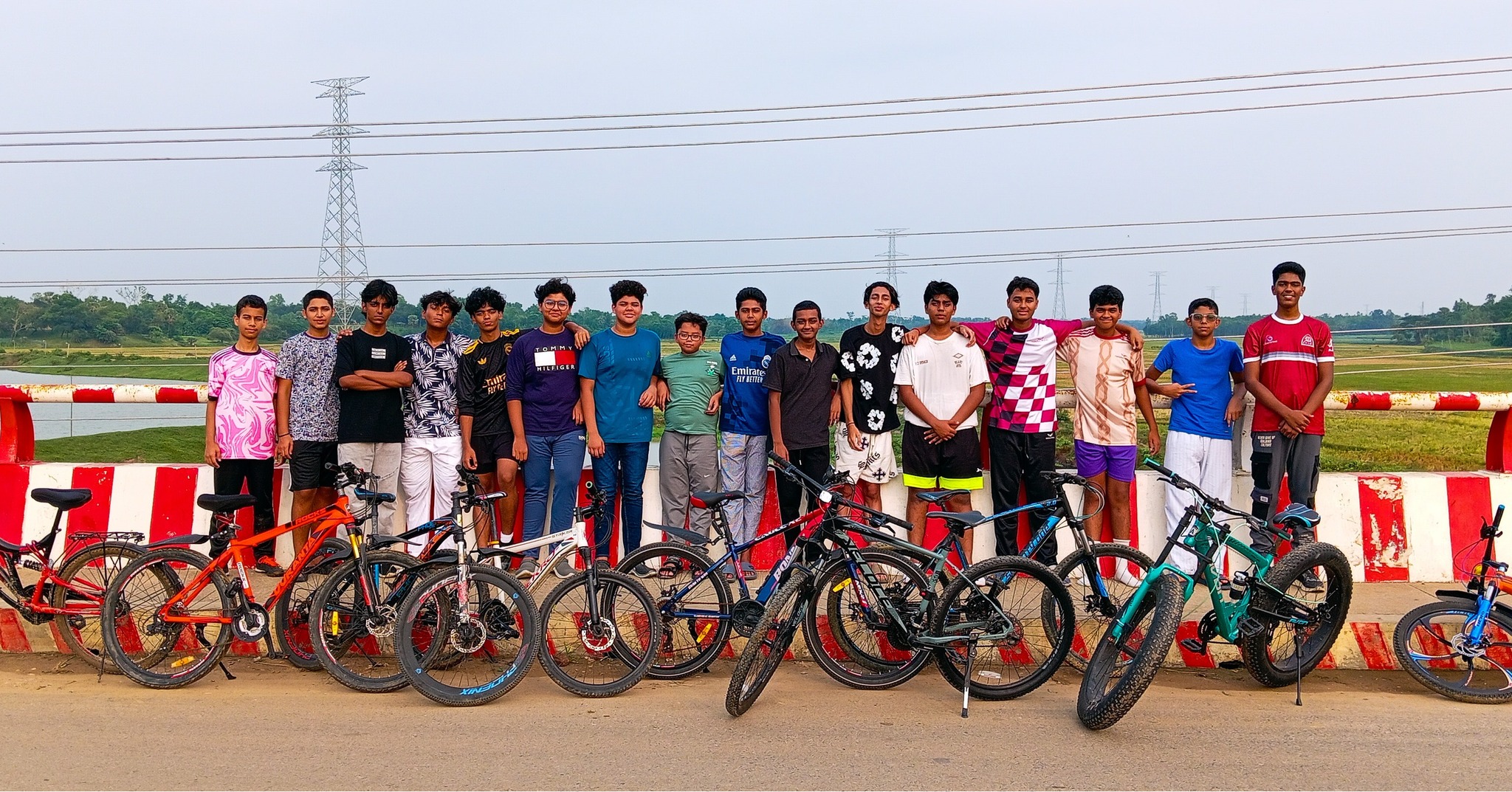 Haileybury Bhaluka students biking outdoors during a scenic weekend adventure